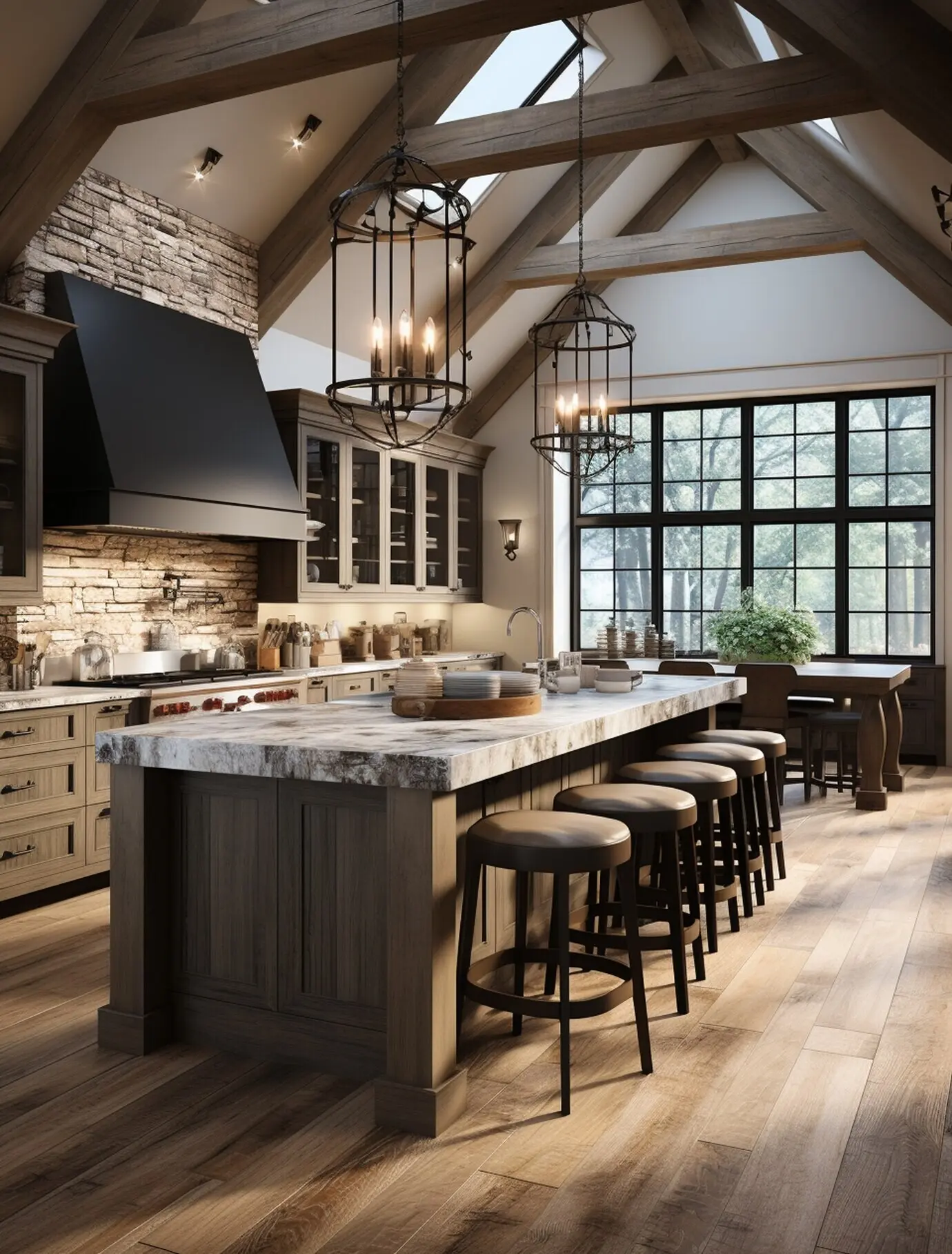 Schöne Innenraumgestaltung einer Küche